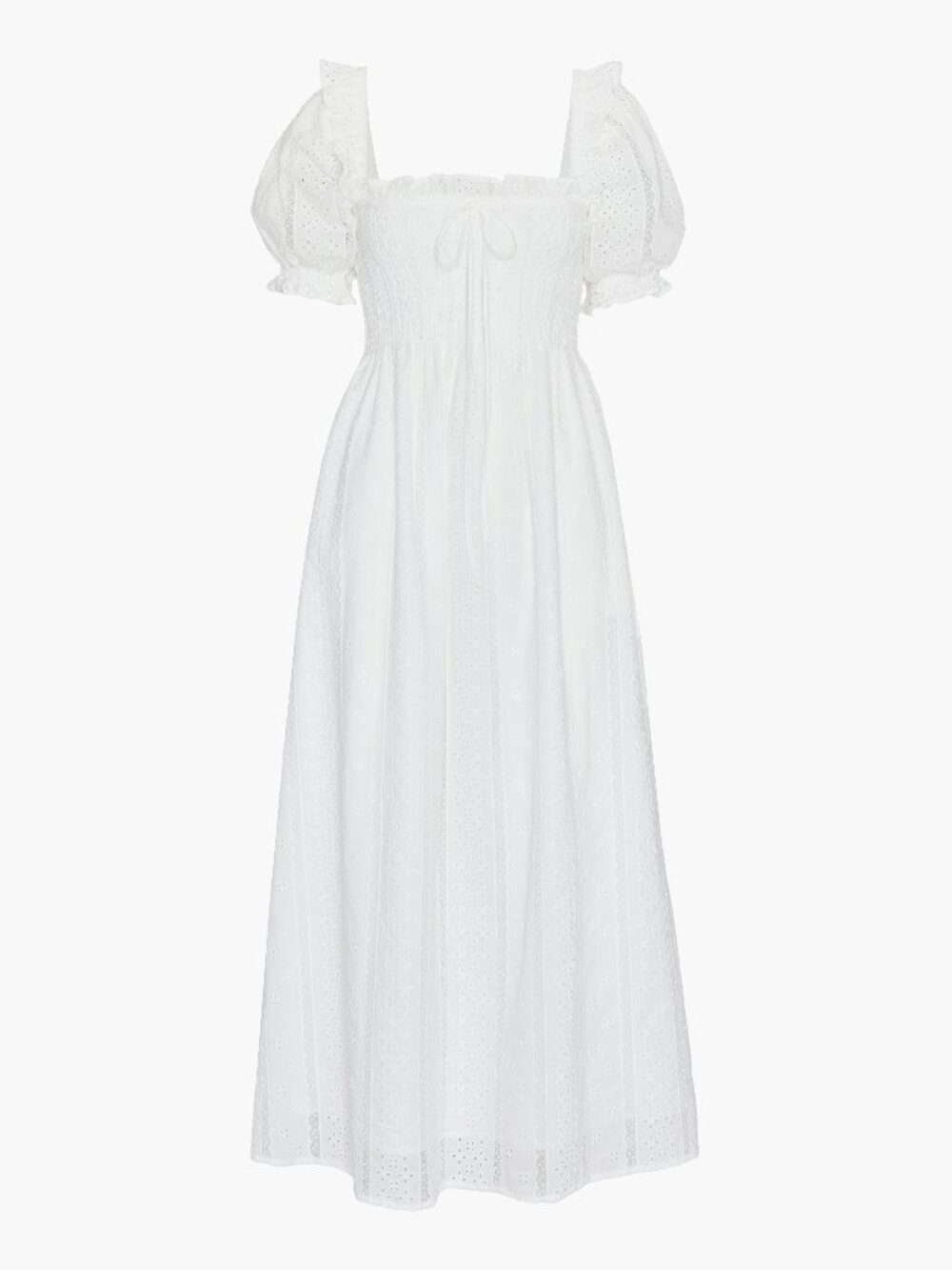 Hill House Home The Scarlett Nap Dress - White Broderie Voile Size Medium